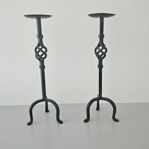 Elegant Antique Bronze Candle Holders 2-Piece Set